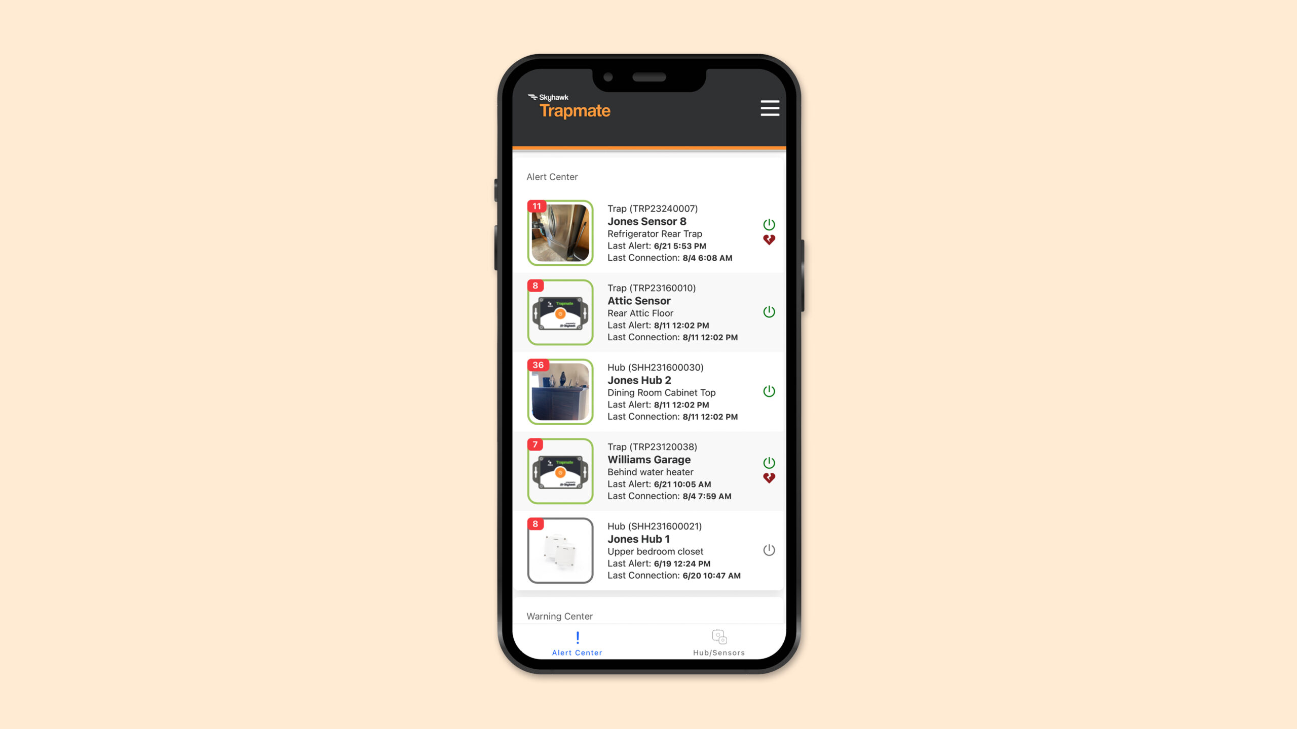 The Trapmate CE app monitors all your Trapmate devices for alerts